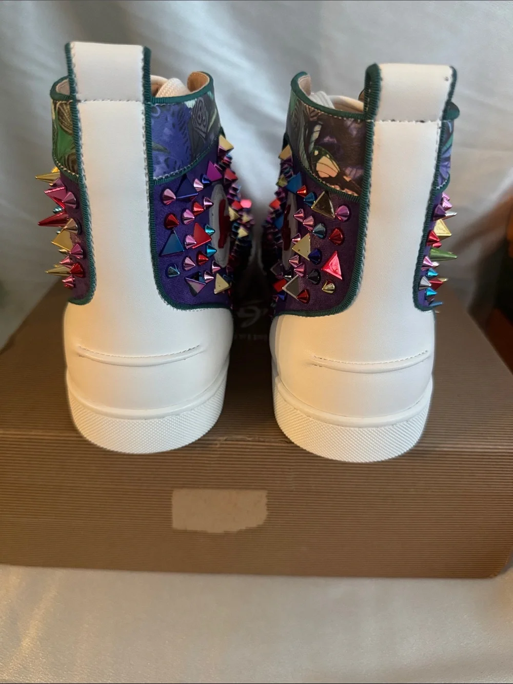 New! Christian Louboutin Louis Pik Pik Orlato high-top sneakers/ “Red Bottoms”